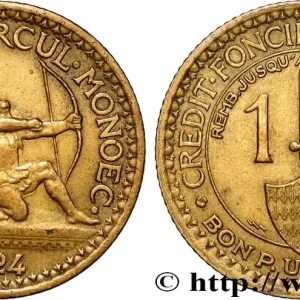 MONACO 1 Franc émission du Crédit Foncier de Monaco 1924 Poissy fwo_881235 Monde Haute Qualité