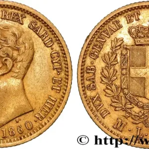 OR, PALLADIUM ET PLATINE INVESTISSEMENT 20 Lire Victor Emmanuel II 1860 Milan fwo_881723 Monde Garantie Incluse