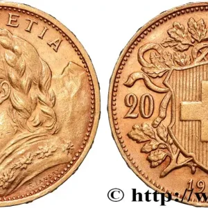 Prix Cassé OR, PALLADIUM ET PLATINE INVESTISSEMENT 20 Francs "Vreneli" 1922 Berne fwo_881756 Monde