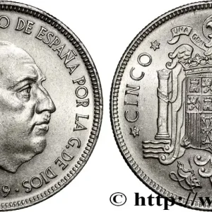 Pas Cher ESPAGNE 5 Pesetas Franco (1950) 1949 fwo_882627 Monde