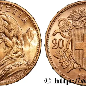 OR, PALLADIUM ET PLATINE INVESTISSEMENT 20 Francs "Vreneli" 1915 Berne fwo_884416 Monde Pas Cher