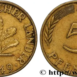 Premium ALLEMAGNE 5 Pfennig “Bank deutscher Länder” 1949 Hambourg - J fwo_884685 Monde