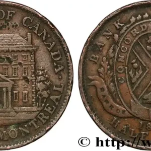 Petit Prix CANADA 1/2 Penny Province du Bas Canada Banque de Montréal 1844 fwo_884716 Monde