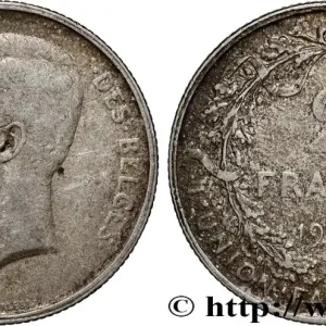 Original BELGIQUE 2 Frank (Francs) Albert Ier légende flamande 1911 Bruxelles fwo_884734 Monde
