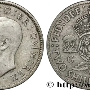 ROYAUME-UNI 1 Florin (2 Shillings) Georges VI 1943 fwo_884794 Monde Fait Main