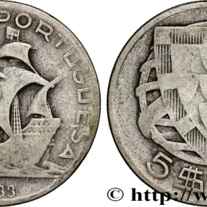 Meilleure Qualité PORTUGAL 5 Escudos emblème 1933 fwo_884805 Monde