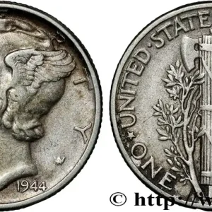 Certifié ÉTATS-UNIS D'AMÉRIQUE 1 Dime Mercury 1944 Philadelphie fwo_861117 Monde