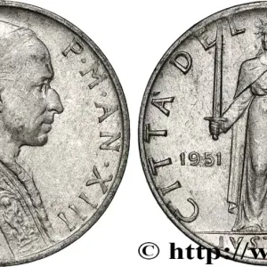 Livraison Mondiale VATICAN ET ÉTATS PONTIFICAUX 5 Lire Pie XII an XIII 1951 Rome - R fwo_862579 Monde