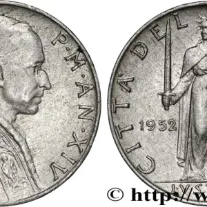 Garantie Incluse VATICAN ET ÉTATS PONTIFICAUX 5 Lire Pie XII an XIV 1952 Rome - R fwo_862608 Monde