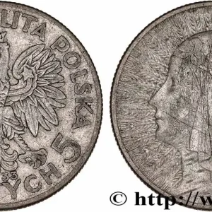 POLOGNE 5 Zlotych reine Jadwiga 1933 Varsovie fwo_873147 Monde Super Prix
