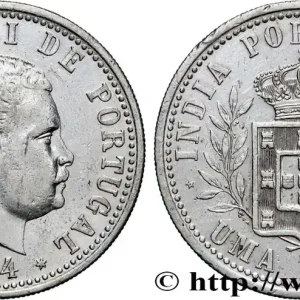 Certifié INDE PORTUGAISE 1 Rupia Charles Ier (Carlos) 1904 fwo_877469 Monde