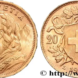 Bon Marché OR, PALLADIUM ET PLATINE INVESTISSEMENT 20 Francs "Vreneli" 1935 Berne fwo_881762 Monde