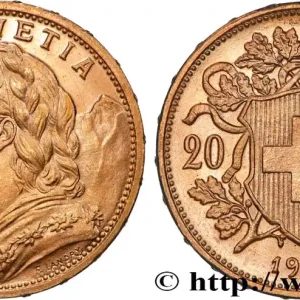 Offre Exclusive OR, PALLADIUM ET PLATINE INVESTISSEMENT 20 Francs "Vreneli" 1915 Berne fwo_884423 Monde
