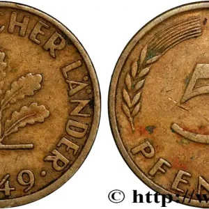 Top Vente ALLEMAGNE 5 Pfennig “Bank deutscher Länder” 1949 Hambourg - J fwo_884686 Monde
