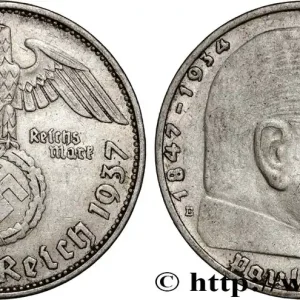 Acheter En Ligne ALLEMAGNE 2 Reichsmark Maréchal Paul von Hindenburg 1937 Muldenhütten - E fwo_885462 Monde