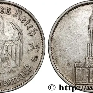 Meilleure Qualité ALLEMAGNE 5 Reichsmark église de la garnison de Potsdam 1934 Karlsruhe fwo_885473 Monde