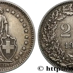 SUISSE 2 Francs Helvetia 1936 Berne fwo_885559 Monde Marque