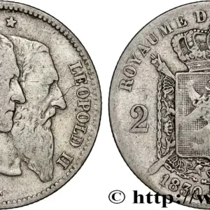 BELGIQUE 2 Francs 50e anniversaire de l’indépendance 1880 fwo_885632 Monde Vente Directe
