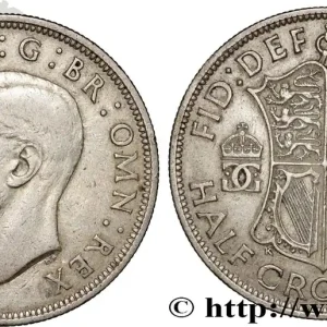 Populaire ROYAUME-UNI 1/2 Crown Georges VI 1939 fwo_885811 Monde