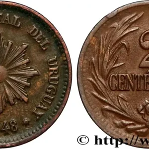 Nouveauté URUGUAY 2 Centesimos soleil 1948 Santiago du Chili fwo_885815 Monde