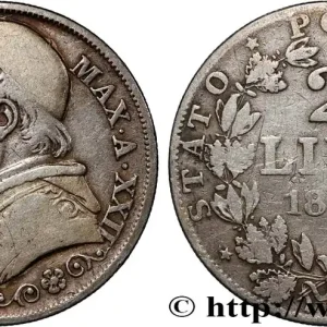 Produit De Marque VATICAN ET ÉTATS PONTIFICAUX 2 Lire Pie IX an XXII 1867 Rome fwo_886028 Monde