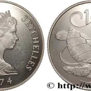 SEYCHELLES 10 Rupees Proof Elisabeth II / tortue 1974 fwo_886029 Monde Authentique