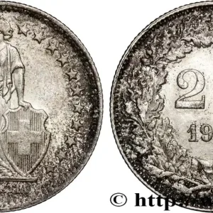 Commander Vite SUISSE 2 Francs Helvetia 1944 Berne fwo_885562 Monde