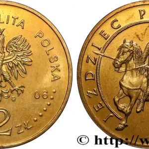 Original POLOGNE 2 Zlote Histoire de la Cavalerie Polonaise : aigle / cavalier de la dynastie des Piast 2006 Varsovie fwo_821394 Monde