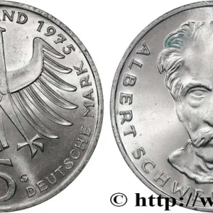 Prix Bas ALLEMAGNE 5 Mark Proof Albert Schweitzer 1975 Karlsruhe fwo_822991 Monde