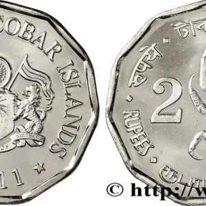 Petit Prix ÎLES ANDAMAN ET NICOBAR 2 Rupee crabe de cocotier 2011 fwo_842883 Monde