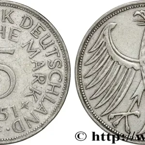 ALLEMAGNE 5 Mark aigle 1951 Stuttgart fwo_848060 Monde Retour Gratuit