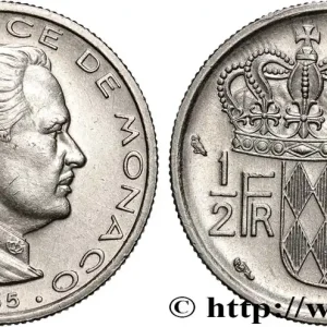MONACO 1/2 Franc Rainier III 1965 Paris fwo_848995 Monde Remise