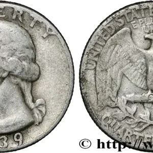 Meilleur Prix ÉTATS-UNIS D'AMÉRIQUE 1/4 Dollar Georges Washington 1939 Philadelphie fwo_856799 Monde