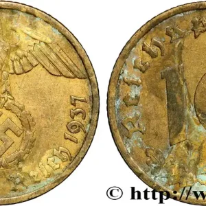 Offre Du Jour ALLEMAGNE 10 Reichspfennig aigle surmontant une swastika 1937 Berlin fwo_857222 Monde