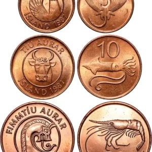 ISLANDE Lot 5, 10 et 50 Aurar 1981-1986 fwo_863765 Monde Achetez Aujourd’hui