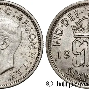 Prix Choc ROYAUME-UNI 6 Pence Georges VI 1943 fwo_872364 Monde