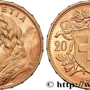 Meilleure Vente OR, PALLADIUM ET PLATINE INVESTISSEMENT 20 Francs "Vreneli" 1915 Berne fwo_881753 Monde