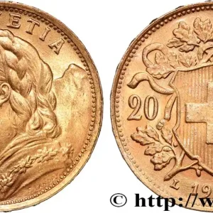 OR, PALLADIUM ET PLATINE INVESTISSEMENT 20 Francs "Vreneli" 1935 Berne fwo_881766 Monde Premium