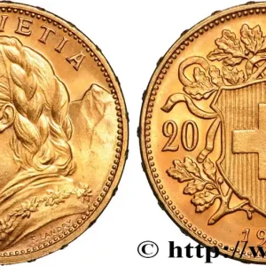 Nouvel Arrivage OR, PALLADIUM ET PLATINE INVESTISSEMENT 20 Francs "Vreneli" 1913 Berne fwo_884509 Monde