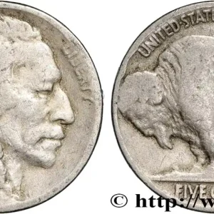 ÉTATS-UNIS D'AMÉRIQUE 5 Cents Tête d’indien ou Buffalo 1920 Philadelphie fwo_884778 Monde Fait Main