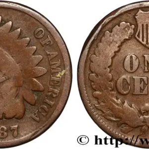 Livraison Gratuite ÉTATS-UNIS D'AMÉRIQUE 1 Cent tête d’indien, 3e type 1887 Philadelphie fwo_887046 Monde