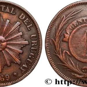 URUGUAY 1 Centesimo 1869 Paris fwo_887148 Monde Haute Qualité