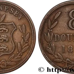 Promotion GUERNESEY 8 Doubles armes du baillage de Guernesey 1864 Heaton fwo_887538 Monde