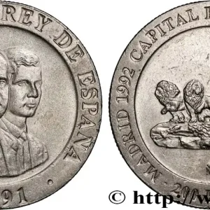 ESPAGNE 200 Pesetas Juan Carlos Ier et le prince des Asturies / fontaine de Cybèle 1991 Madrid fwo_887664 Monde Original