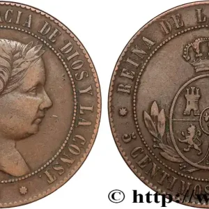 Vente Flash ESPAGNE 5 Centimos de Escudo Isabelle II 1866 Barcelone fwo_887670 Monde