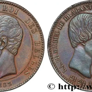 BELGIQUE 10 Centimes Mariage du Duc et de la Duchesse de Brabant 1853 Bruxelles fwo_887712 Monde Produit De Marque