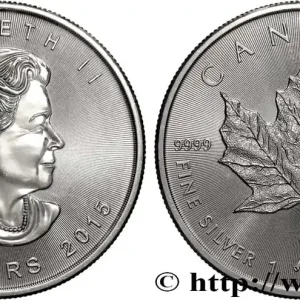 ARGENT D'INVESTISSEMENT 1 Oz - 5 Dollars Mapple Leaf 2015 MRC Winnipeg fwo_883386 Monde Offre Du Jour