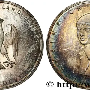 Pas Cher ALLEMAGNE 5 Mark proof Heinrich von Kleist 1977 Karlsruhe fwo_823422 Monde