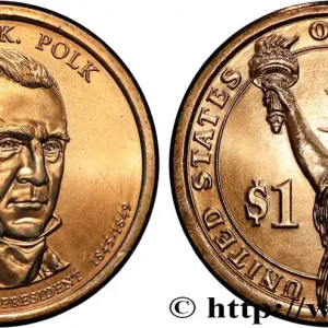 ÉTATS-UNIS D'AMÉRIQUE 1 Dollar Présidentiel James K. Polk / statue de la liberté type tranche B 2009 Denver fwo_824250 Monde En Vogue