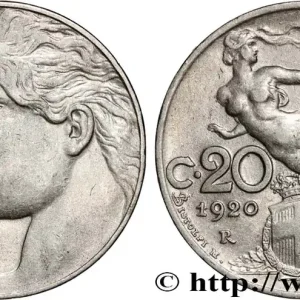 ITALIE 20 Centesimi allégorie de la Liberté 1920 Rome fwo_831532 Monde Fait Main